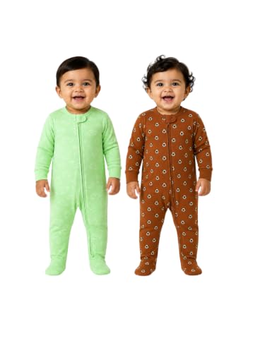 Image of The Mom Store Baby Zipper Romper for Boys and Girls Combos | Cotton | Soft and Comfortable Infant Bodysuit | Trendy Stylish Sleepsuit Nightsuit for Newborn Baby | Printed | Unisex Sleep Wear