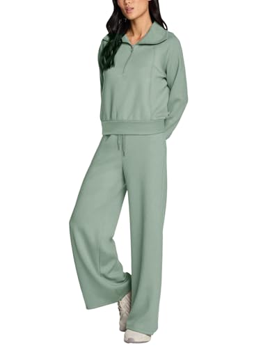 REORIA Women 2 Piece Outfits Fall Sweatsuit Oversized Sweatshirt Sweatpants Tracksuit Sweat Lounge Basic Matching Set 20254