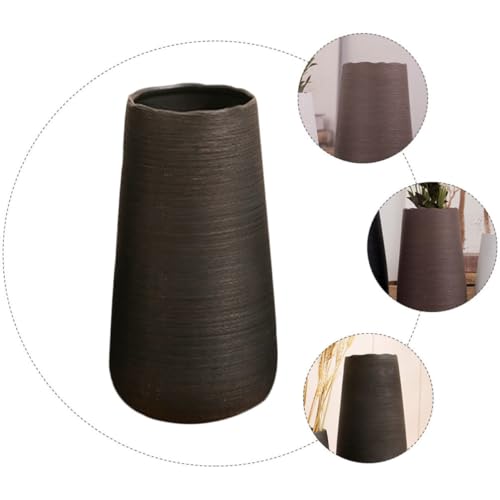 Vase en céramique noir chic de qualité supérieure à relief rayé - 4