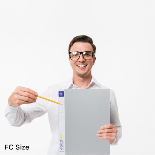 Image of Worldone FC (Foolscap Size) Display Book File Folder | 60 Top Loading Clear Pockets | 1 mm Virgin PP | Display File for Presentations, Documents, Reports & Menus | Grey | Pack of 1