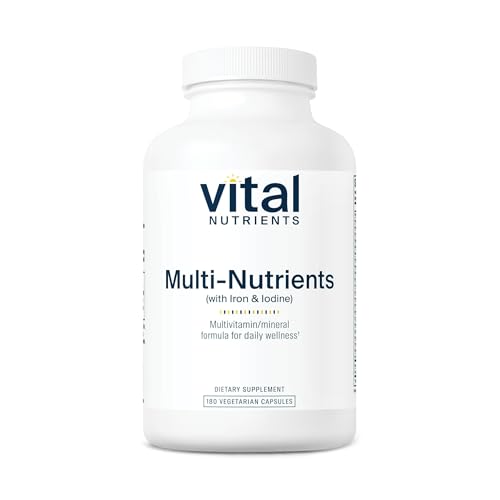 Vital Nutrients Multi-Nutrients with Iron and Iodine | Vegetarian Multivitamin and Mineral Supplement with Iron | Gluten, Dairy, Soy Free | Non-GMO | 180 Capsules