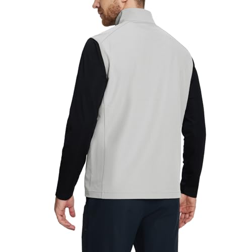 Image of M MAELREG Mens Vests Outerwear Windproof Lightweight Softshell Vests Zip Pockets Sports Sleeveless Jacket Golf Vests for Men