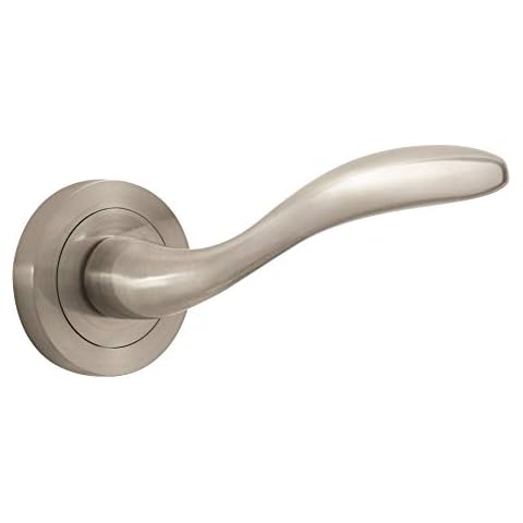 Designer Levers Jasper Lever On Rose Door Handle Pair Interior Use - Brushed Nickel 8807BN Cover