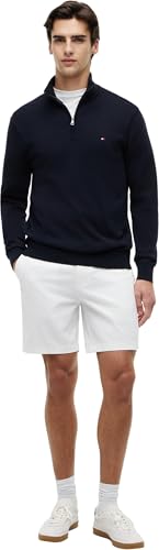 Pull Zipper Essential Cotton Mock Tommy Hilfiger en Maille de Coton Premium