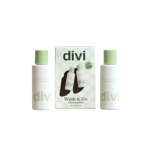 Divi Mini Volumizing Shampoo & Conditioner - Lightweight Formula for Fine Hair - Designed to Strengthen and Protect the Hair from Damage - Travel Size, 2oz