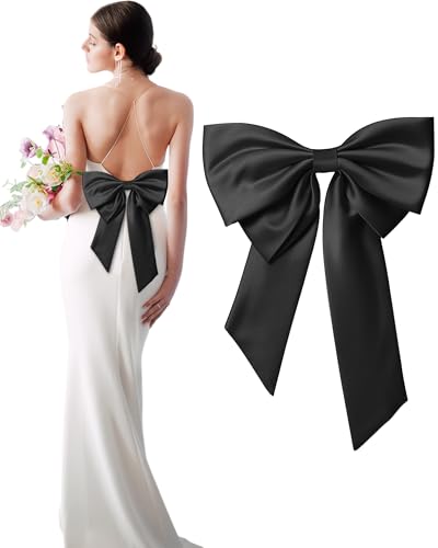 Bencailor Satin Detachable Bow for Dress Removable Bow Train Bowknot Waist Sash Belt Bride Formal Wedding Outfit