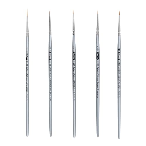 ZEM Golden Taklon Miniature Detail Artist Brush Set