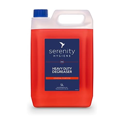 Serenity Hygiene Heavy Duty Degreaser - Up to 250 litres from 1 bottle - Multipurpose degreaser for floors, walls, engines and more - 5 Litre Cover