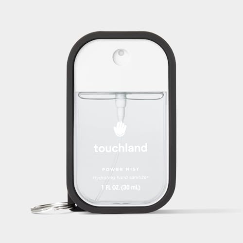 Touchland Hand Sanitizer Mist Case 1FL. OZ., Protective and Stylish Hand Sanitizer Spray Accessory, Silicone Case with Keyring, Jet Black3
