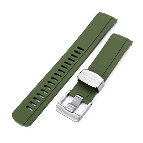 20 mm Crafter Blue CB13 Correa de reloj de goma verde compatible con Seiko Baby MM200 y Mini Turtles