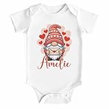 SpecialMe® Baby Body kurzarm Wichtel Aufdruck personalisiert Wunschname Babygeschenke Weihnachten Mädchen & Jungen Bio Baumwolle Weiss 0-3 Monate