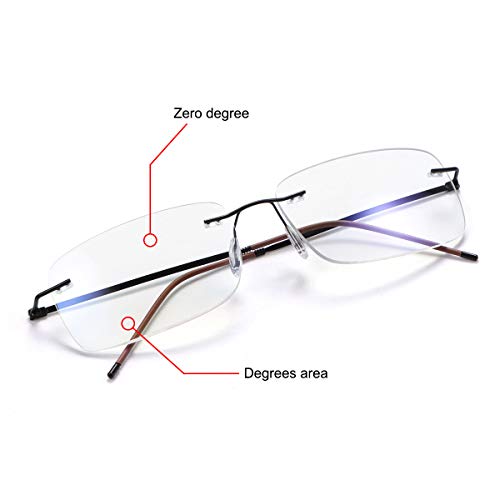image for SUGLSS Rimless Bifocal Reading Glasses Blue Light Blocking Readers Fle
