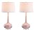 JONATHAN Y JYL1079A-SET2 Set of 2 Table Lamps Bette 28.5" Glass Teardrop LED Table Lamp Contemporary Bedside Desk Nightstand Lamp for Bedroom Living Room Office College Bookcase, Pink