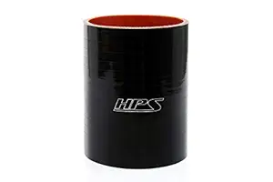 HPS HTSC-238-L6-BLK Silicone High Temperature 4-ply Reinforced Straight Coupler Hose, 60 PSI Maximum Pressure, 6