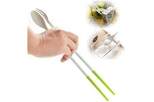 Multifunctional Silicone Chopsticks with Integrated Measuring Spoon and Fork
