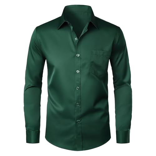 Modern Stylish Men's Casual Business Dress Shirt with Pocket - Long Sleeve Button Down Shirt