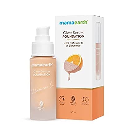 Mama-Earth Foundation Mama-Earth Glow Serum Foundation With Vitamin C & Turmeric For 12-Hour Long Stay - 01 Ivory Glow - 30 Ml, 1 Fl Oz (Pack Of 2) Dewy Finish #TOP1