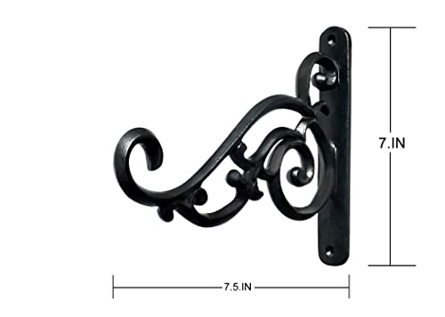 Image of GHAR DWAR Metal Wall Hook Hanging Plant Bracket Decorative Straight Plant Hanger for Pots, Bird Feeders, Planters, Lanterns, Macrame, Wind Chimes Indoor Outdoor (Pack of 1, Black)