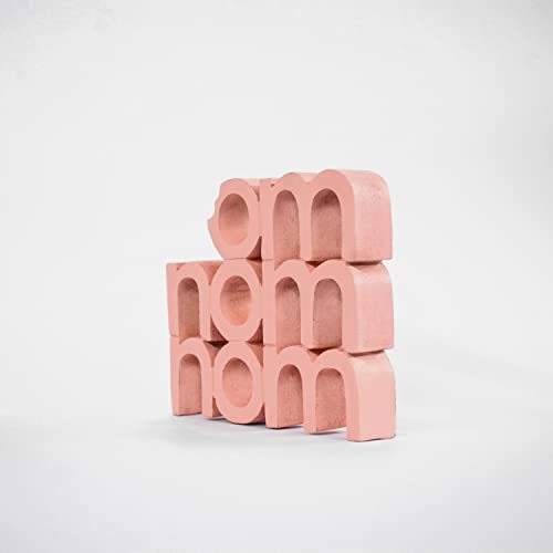 Image of NUKKAD TALES Om Nom Nom Pink Quirky Showpiece Home Decor Items for Living Room Decorative Items for Book Shelf Study Table for Students Birthday Gift Items for Chef Foodies (6 x 5.10 inch)