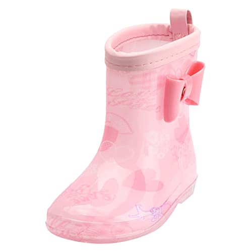 IWIHMIV Toddler Rainboots Boys Girls Short Rain Boots Outdoor Non Slip Baby Kids Lightweight Rain Boots With Easy-on