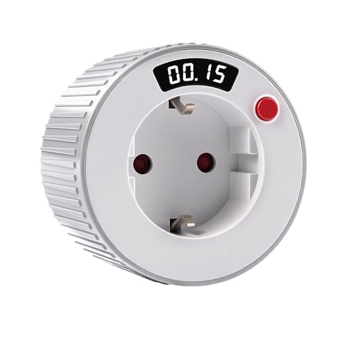 Temporizador Enchufe mecánico Cuenta atrás AC230V 16A 3680W Pantalla LED Programador Enchufe Temporizador 24 Horas Interruptor Intervalo de 1 Minuto TM15