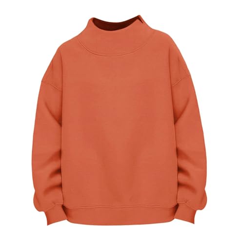 Girls' Sweatshirt Casual Long Sleeve High Neck Pullover Top Soft Loose Fit Fall Winter Fashion2