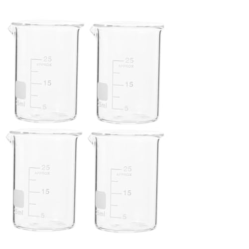 PRETYZOOM 6pcs Lab Measuring Cups Set Graduations High Temp Resistant Glass Beakers