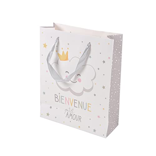 Bébé Douceur, Sac Cadeau Papier 32 x 26 cm Nuage Essen'Ciel