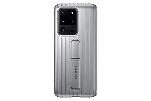 Samsung Protective Standing Smartphone Cover EF-RG988 für Galaxy S20 Ultra Handy-Hülle, Schutz, ausklappbarer Standfuß, griffige Oberfläche, silber