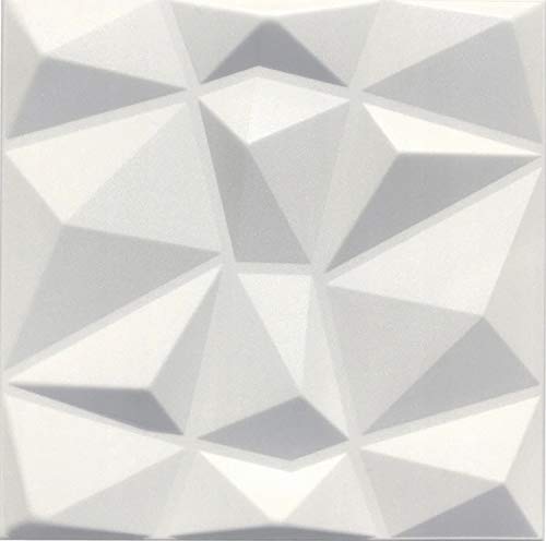 Paneles Decorativos De Pared 3D - Tableros de Pared 3D - Revestimiento de Pared 3D - Cube - Blanco - Paquete 40 piezas / 10 m2