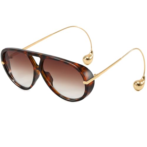 Women's Oversized Aviator Sunglasses Retro Trendy Shield Sun Glasses Big Vintage Shades3