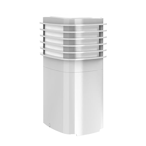 Image of TayMac White Pagoda Light Slide Cover PPPLW for ParkPost Outdoor Power Enclosure (Required), 600-Lumen 2700K Polycarbonate Post Cap Light for Garden Decor, Seamless Pagoda Lighting Accessory