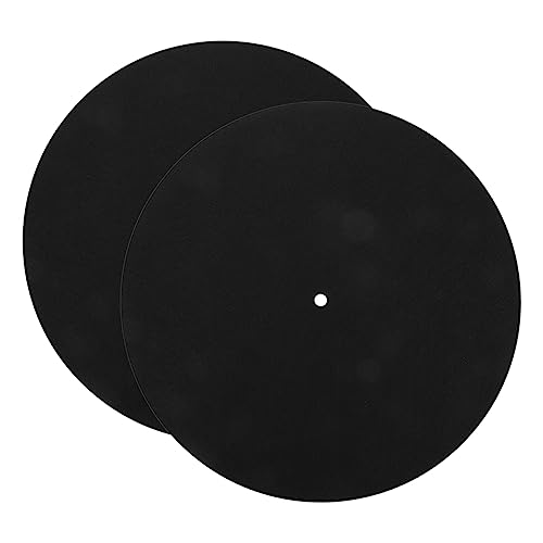 Toyvian 2Pcs Vinyl Record Player Mat Durable Felt Turntable Pads for Phonograph Accessories Absorption and Vibration Reduction