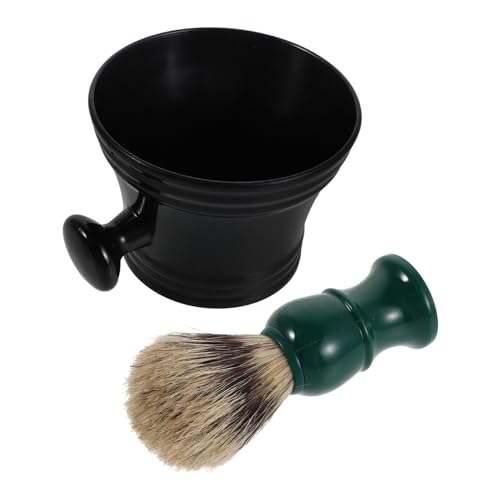 PACKOVE Kit Cuidado Barba Cuenco Espumoso Mango Cómodo De Plástico Cepillo Suave Para Hombres Para Uso El Hogar y Viajes