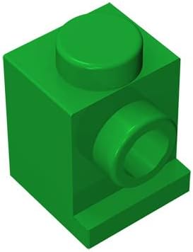 Miniatura 1 de Ladrillo clásico a granel de construcción 1x1 con faro, 100 piezas de acortamiento de un solo lado verde 1x1 con ladrillo de transferencia de tope,