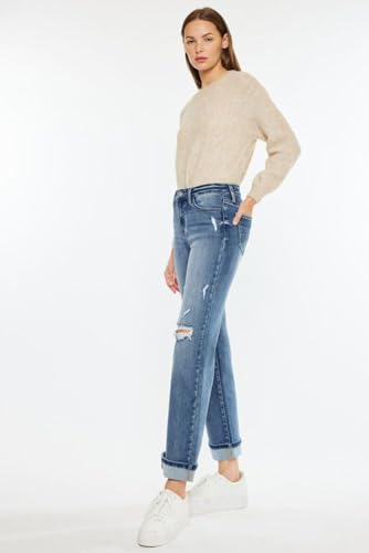 Kancan - Carrie Mid Rise True Straight Leg Jeans - Essential, KC20064M4
