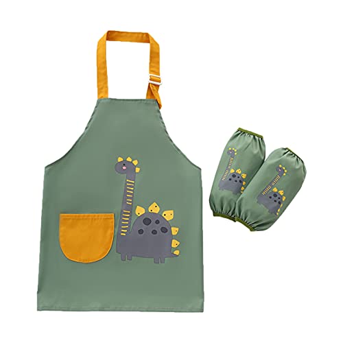 Nanxson Tabliers de peinture d'art pour enfants Tabliers imperméables pour enfants avec une grande poche pour les enfants de 3 à 9 ans CF3145 (dinosaure, M) Cover