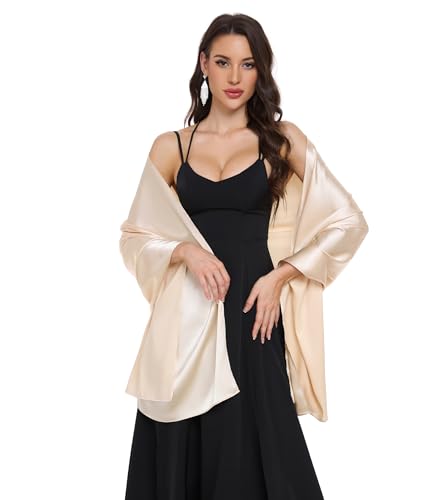 Shawls and Wraps for Evening Dresses Satin Shawl Wraps for Women Wedding Formal Shawl4