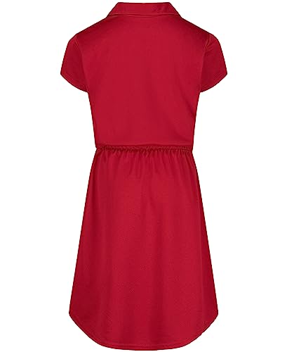 IZOD Girls' School Uniform Short Sleeve Polo Dress with Poplin Skirt & Pockets2