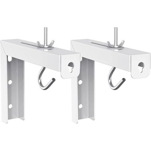 Soporte de pared para pantalla de proyector BETOOKY en forma de L de acero blanco