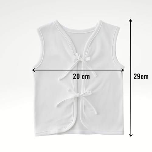 Image of 6 Piece Pure Cotton Unisex Newborn Tank Top - Soft, Skin-Friendly, Breathable, Regular Fit Baby Vest /Jabla (White)