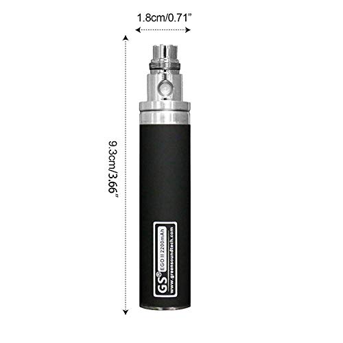 BLACK-GENUINE-GS-eGo-II-2200mAh-E-Cigarette-e-Cig-e-Shisha-Hookah-3-colour-LED-indicator-Battery-USB-Charger