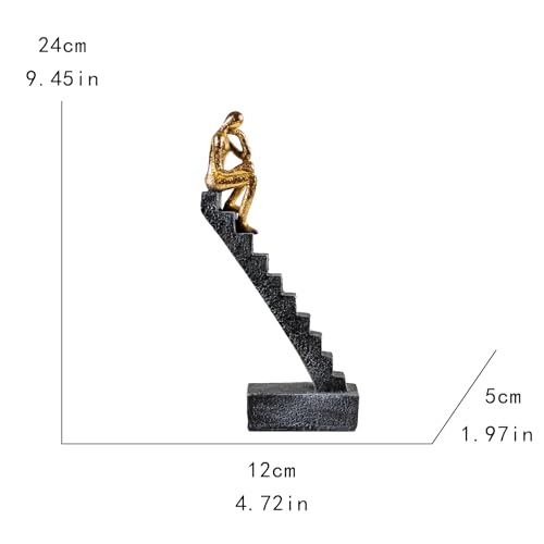 Estatua Decorativa Pensador Dorada 24 cm miniatura 2