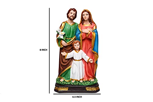 The Holy Family 8 INCHES Catholic Statues for Home/Living Room/Prayer Room/Gifting (Multi Colour,2.75X4.5X8 inch) A0003