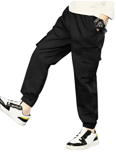 Image of Vikita Enterprise Kid Boys Cotton Cargo Joggers Pant with Mutiple Pockets and Elastic Waistband Closure | Cargo Pants for Boys