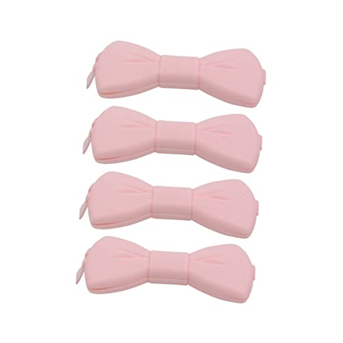 Cabilock 4PCS Pack Creative Pink Bow Knot Sealing Clips Food Bag Sealers for Snacks Ergonomic Design Reusable Non Stick for Keeping Food Fresh and Organized