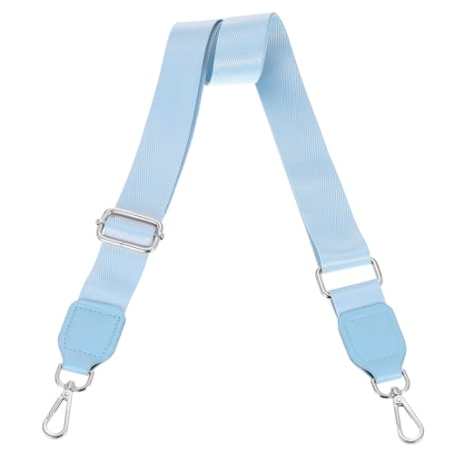 Image of uxcell Wide Shoulder Strap, 3.8cm Adjustable Purse Strap Replacement Crossbody Strap for Shoulder Bag Handbag, Sky Blue, Silver Square Mouth Buckle