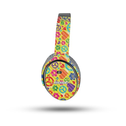 Image of MightySkins Carbon Fiber Skin Compatible with Bose QuietComfort 35 II Headphones - Peace Cloth | Protective, Durable Textured Carbon Fiber Finish | Easy to Apply