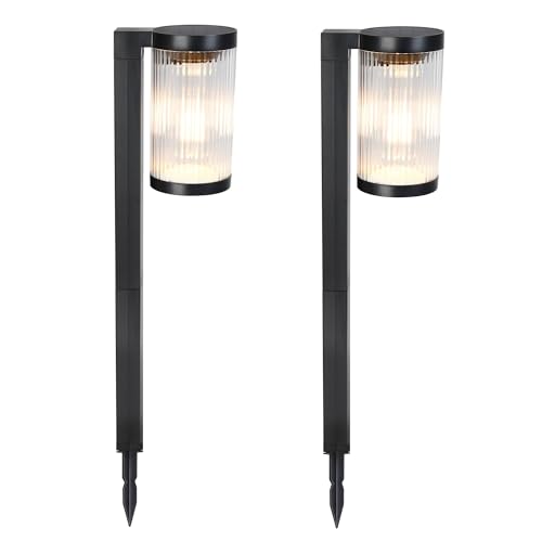 Lumisky Lot de 2 balises solaires à planter LED blanc chaud 2x BEAMLIT H58cm
