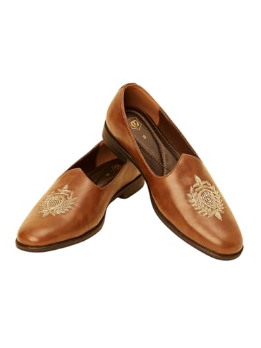 Image of Manyavar Men's Self Embroidered Loafers Style Shoes| Ethnic Juttis and Mojaris